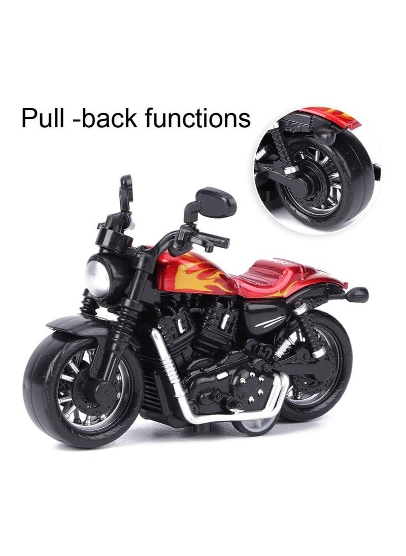 Generic - Alloy Motorbike Toy Highly Simulation Motorbike Model Pull-Back Vehicle Toy for Child Intellectual Toy Gift Set(Red) - Image 1