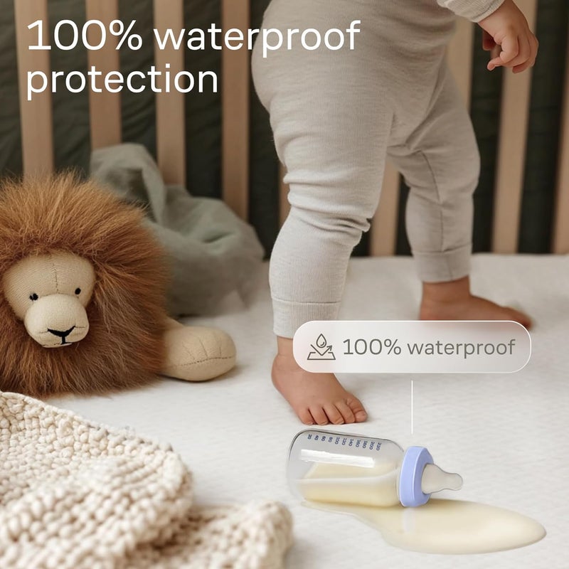 Niagara Sleep Solution Niagara Crib 2 Pack 100 Waterproof Mattress Protector Soft Breathable Crib Mattress Protector with Deep Pocket Mattress Pad for Toddler and Baby 52x28 White  Viscose Made from Bamboo - Image 4