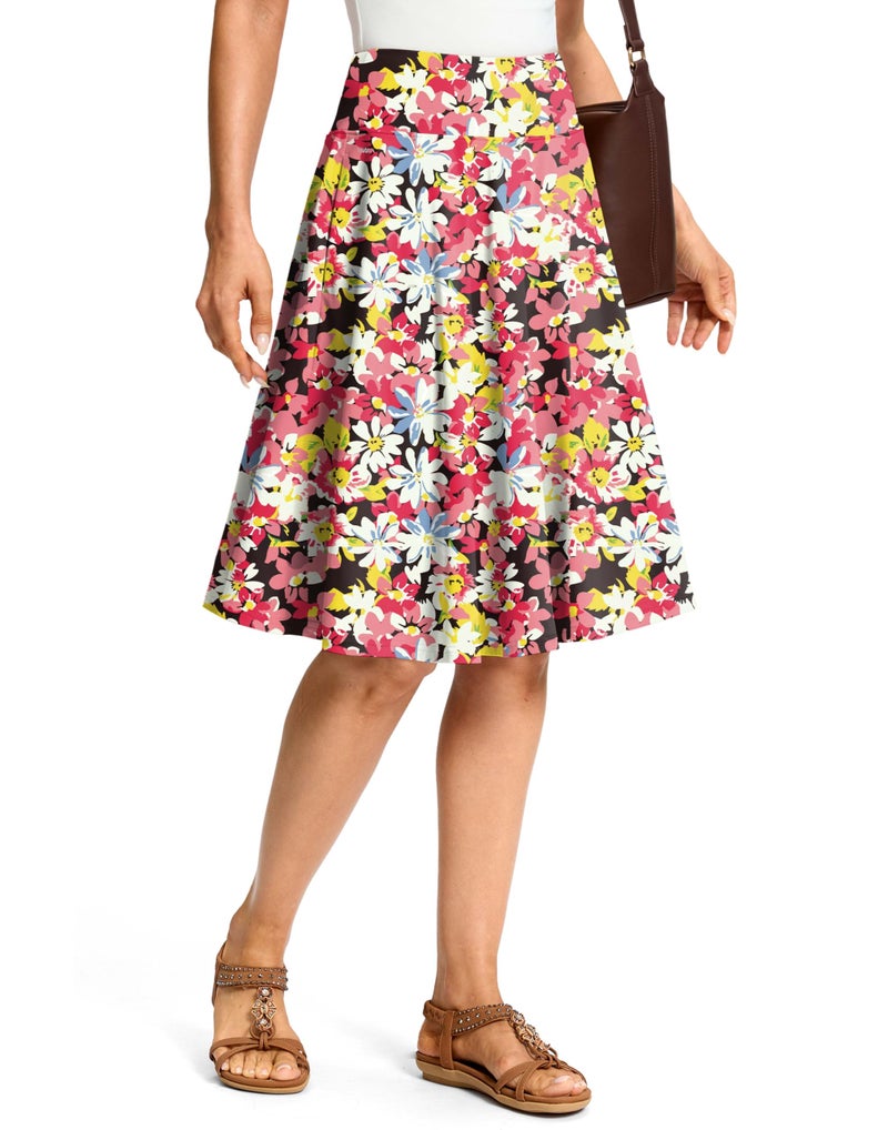 Viodia 24" Knee Length Long Skorts for Women Dressy Casual Midi Summer Travel Skort Modest Stretchy Skirts with Pockets - Image 1