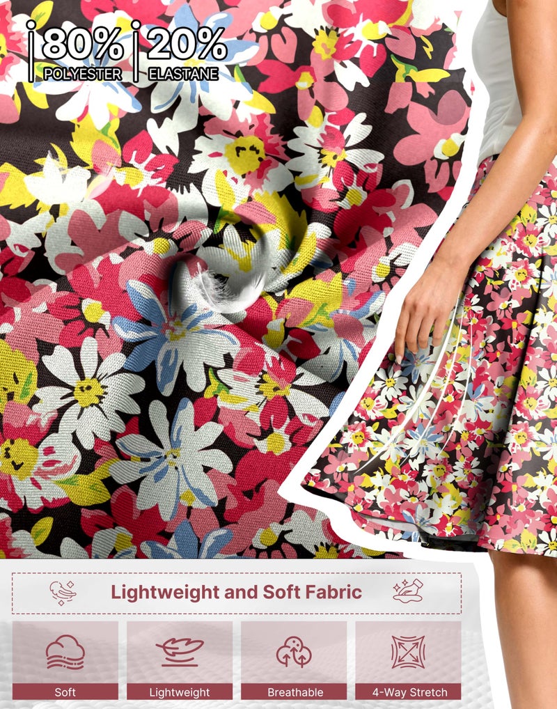 Viodia 24" Knee Length Long Skorts for Women Dressy Casual Midi Summer Travel Skort Modest Stretchy Skirts with Pockets - Image 5