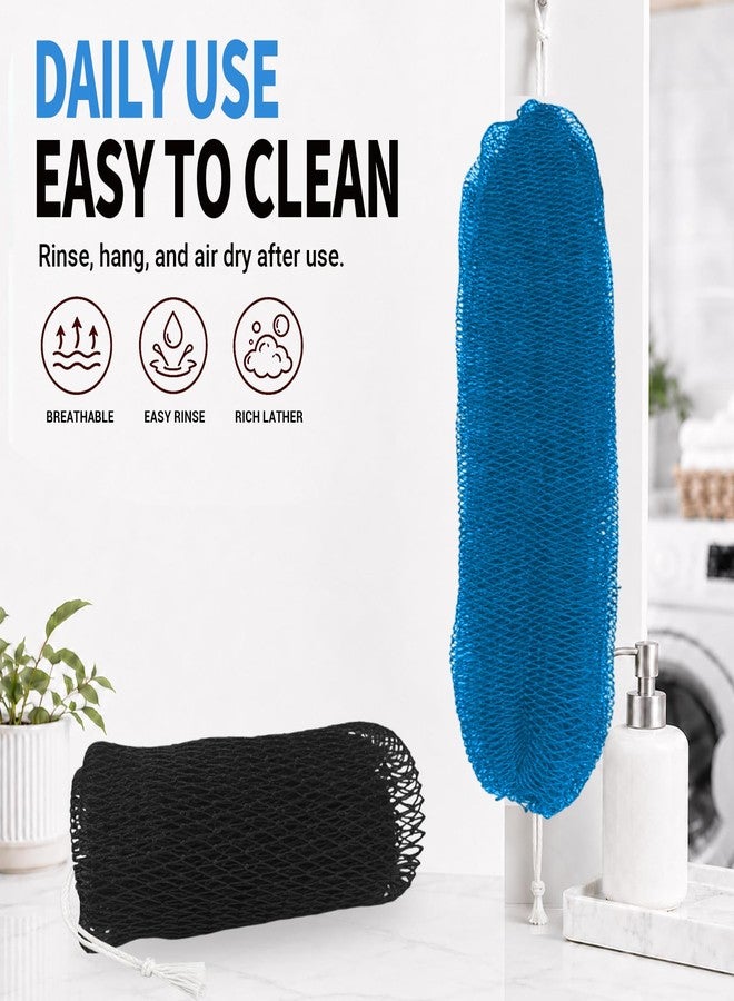 FREGITO African Net Sponge Authentic - 3 Pack Shower Loofah Sponge Body Scrubber, Gentle Deep Face Back Exfoliating Washcloth Quick-Dry Travel Bath Accessories Gifts for All Skin Types - Image 4