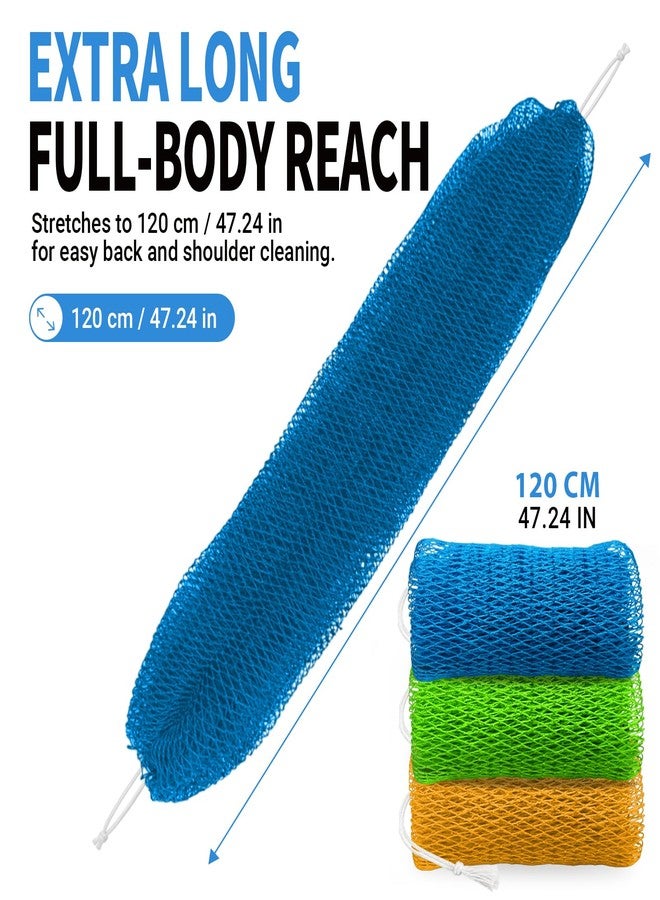 FREGITO African Net Sponge Authentic - 3 Pack Shower Loofah Sponge Body Scrubber, Gentle Deep Face Back Exfoliating Washcloth Quick-Dry Travel Bath Accessories Gifts for All Skin Types - Image 2
