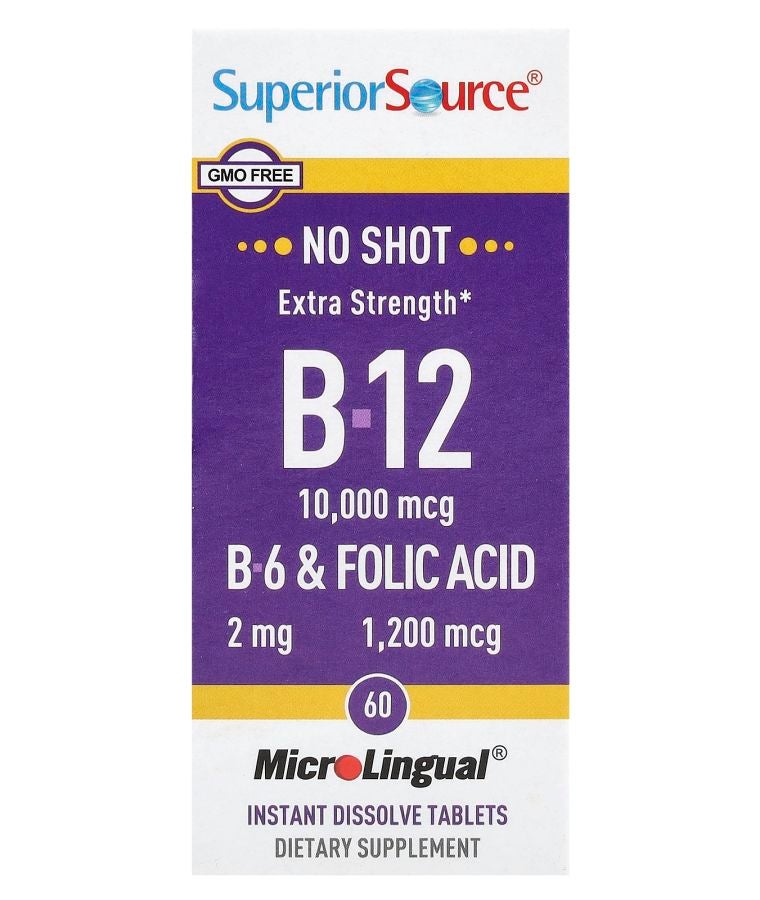 Superior Source B-12 B-6 & Folic Acid 60 MicroLingual® Instant Dissolve Tablets