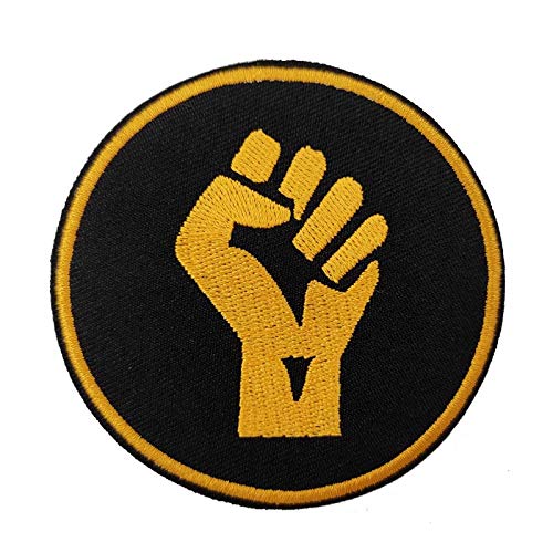 Cute-Patch Juneteenth BLM Black Power Raised Fist Up Embroidered Iron on sew on Patch Badge Afrocentric Afrocentrism Afrocentricity - Image 1