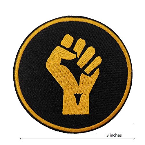 Cute-Patch Juneteenth BLM Black Power Raised Fist Up Embroidered Iron on sew on Patch Badge Afrocentric Afrocentrism Afrocentricity - Image 2