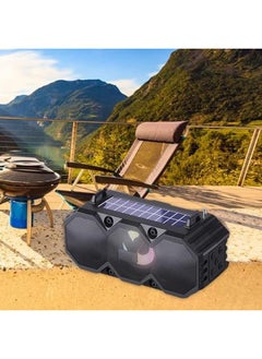 Excefore Solar Bluetooth Speaker Portable Hand Carry Solar Bluetooth Speakers Wireless Outdoor Speaker With Subwoofer Deep Bass Powerful Stereo Speaker For Business Travel And Home Party Travel Black  - Image 3