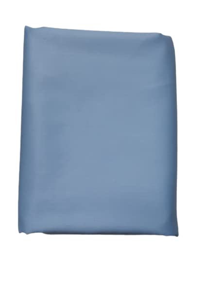 MAMRAJ Men's 100% pure Giza Cotton Unstitched Shirt Fabric 2.5 Meter ( Ethnic, Formal, Casual, summer wear.) ( Treandy Satin Shirts ) (Sky Blue) - Image 1