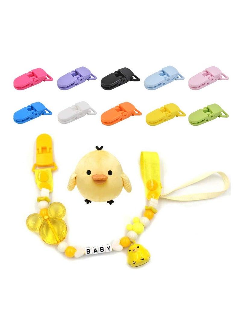 SYOSI 50 PCS Plastic Suspender Snap Pacifier Clips, Pacifier Strap Holder, Color Plastic Pacifier Suspender Clips for Baby Pacifiers, Bib Clips, DIY Crafts - Image 2
