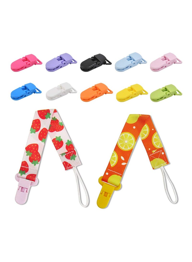SYOSI 50 PCS Plastic Suspender Snap Pacifier Clips, Pacifier Strap Holder, Color Plastic Pacifier Suspender Clips for Baby Pacifiers, Bib Clips, DIY Crafts - Image 5