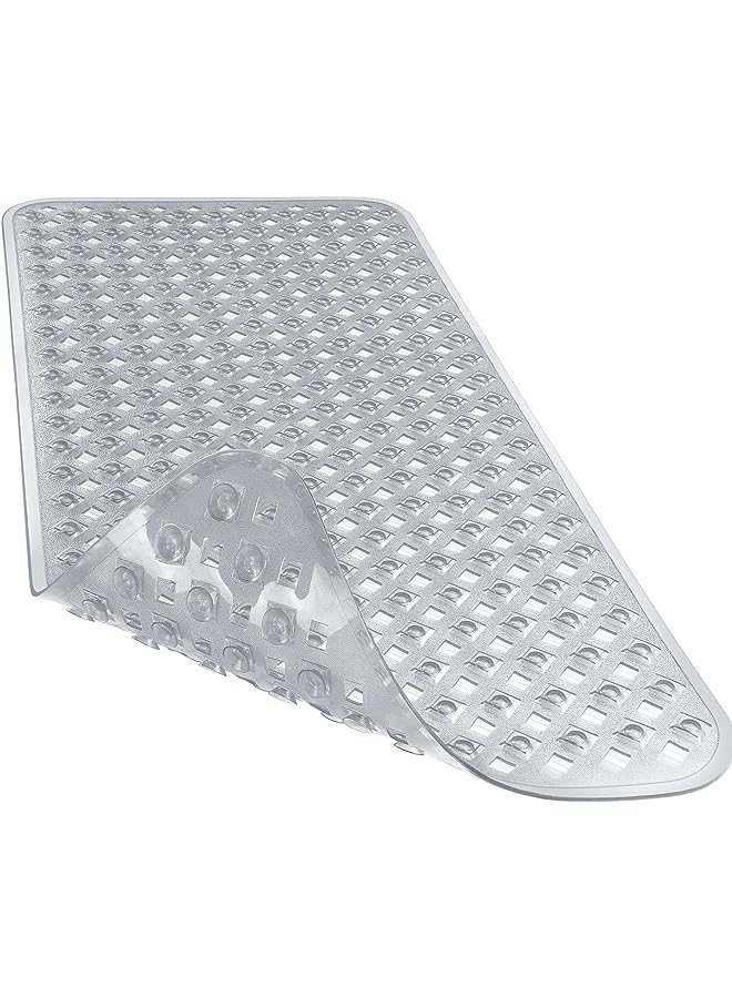 Raxoom Original Bath Shower Mat for Tub, Non Slip Bathtub Mats with Drain Holes, Suction Cups, Machine Washable, BPA, Latex , Phthalate Free, 34.5 x 15.5 Inches, Clear Gray - Image 1