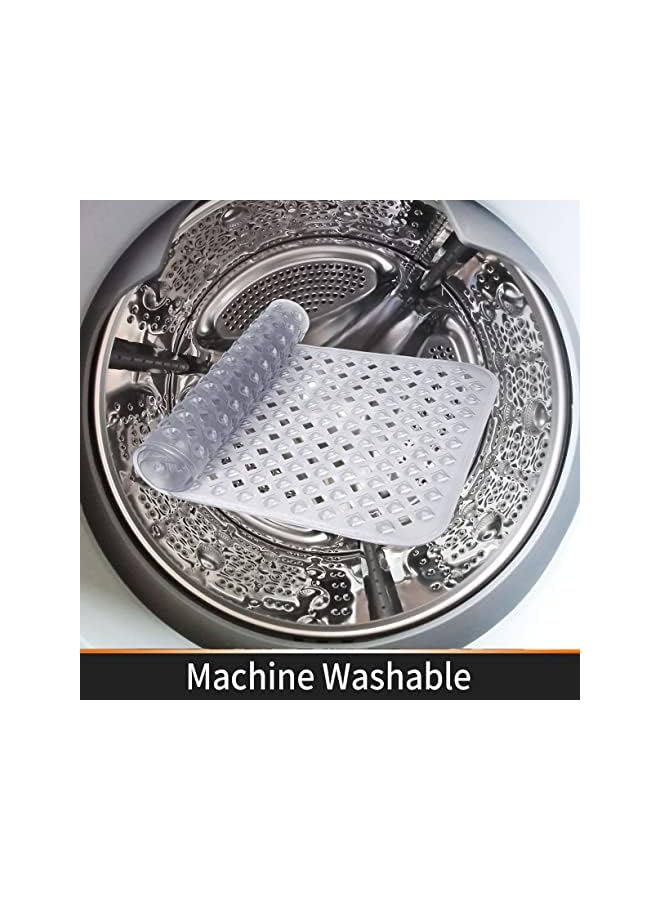 Raxoom Original Bath Shower Mat for Tub, Non Slip Bathtub Mats with Drain Holes, Suction Cups, Machine Washable, BPA, Latex , Phthalate Free, 34.5 x 15.5 Inches, Clear Gray - Image 5