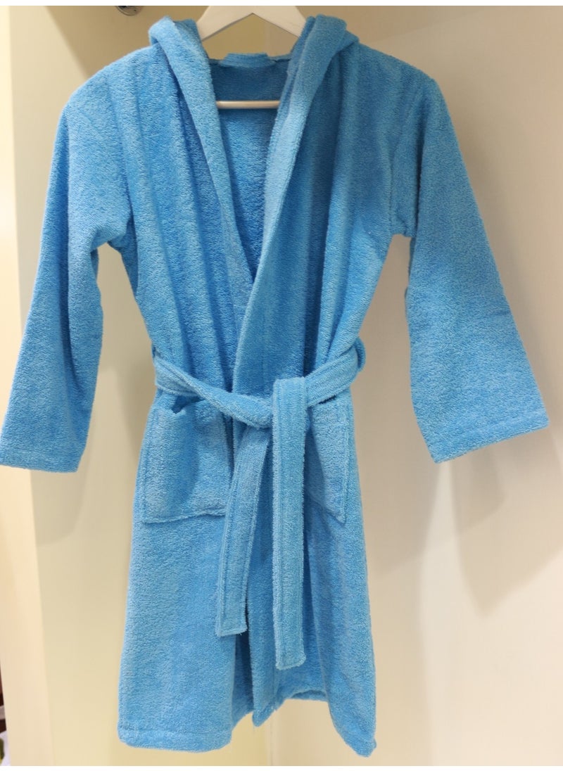 Ender Home - Children's Bathrobe Teenager's Bathrobe Boucle Cotton Hooded Bathrobe - Image 1