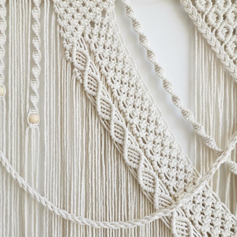 Achart Macrame Wall Hanging Large- Boho Wall Decor- large wall art- Wall Decor Living Room- Macrame Tapestry Boho Decor for Bedroom (Triangle) - Image 5