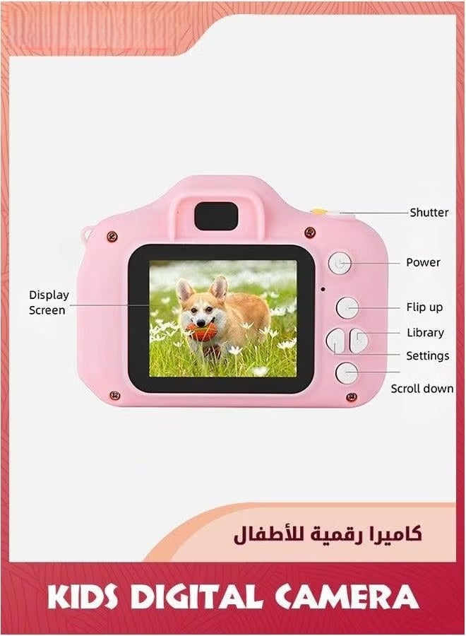 EETU Kids Digital Camera,Mini Rechargeable Children Camera,HD Video Recording,Selfie Camera With 32gb Sd Card,Card Reader,Kids Electronic Toys,Birthday Gifts For Girls Boys 3-12,Pink - Image 3