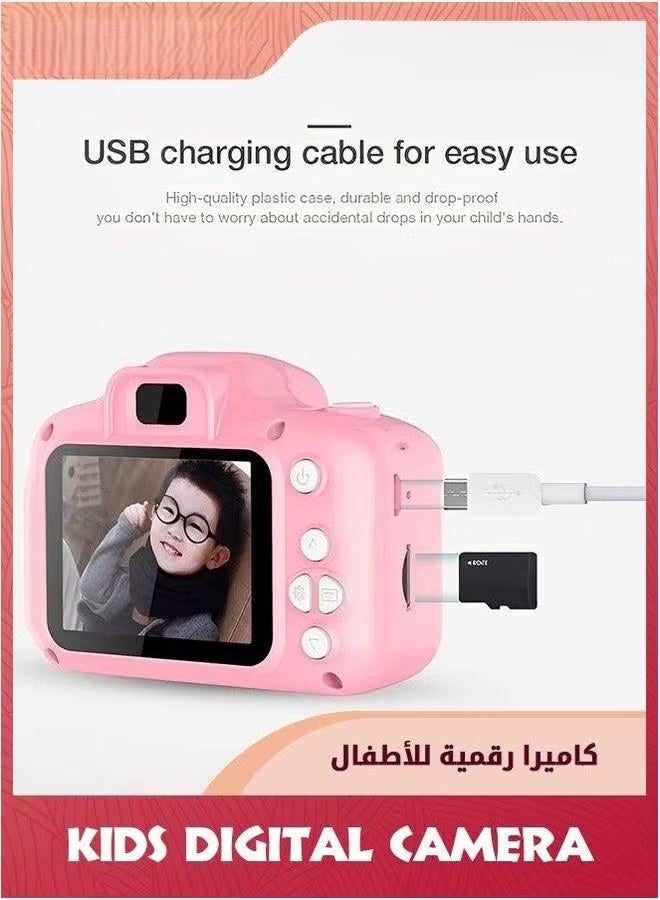 EETU Kids Digital Camera,Mini Rechargeable Children Camera,HD Video Recording,Selfie Camera With 32gb Sd Card,Card Reader,Kids Electronic Toys,Birthday Gifts For Girls Boys 3-12,Pink - Image 5