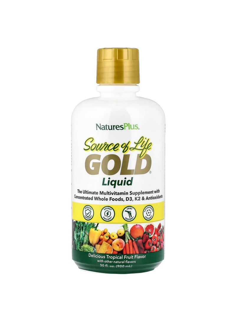 NaturesPlus Source of Life Gold Liquid, Tropical Fruit, 30 fl oz (900 ml)