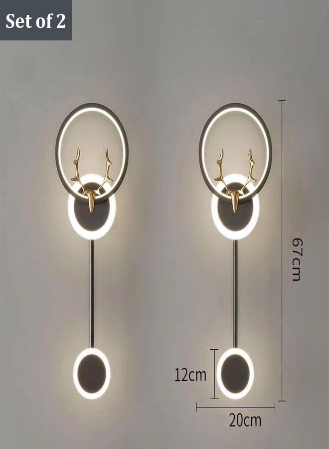 C&C Home Set of 2 Multipurpose Modern Style Indoor LED Droplight Long Tube Pendant Wall Lamp Decorative Wall Lights for Bedroom and Kitchen 20x67 cm - Image 4