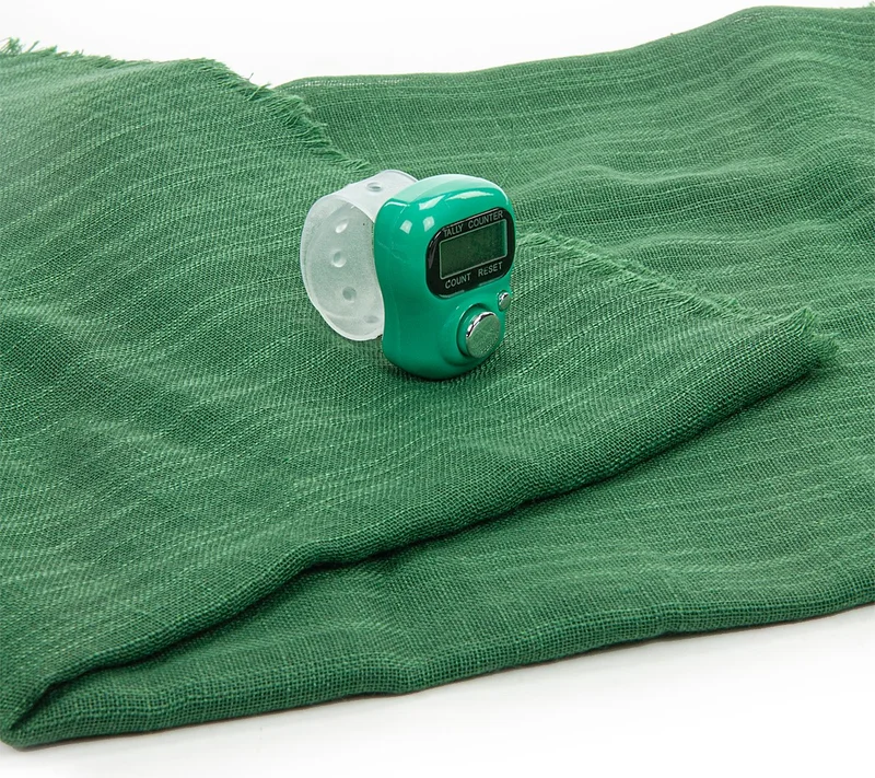 ايهفان Ikhvan 5 Pieces Tulle Pouch Cotton Mevlüt Cloth and Chanting Counter Set Green