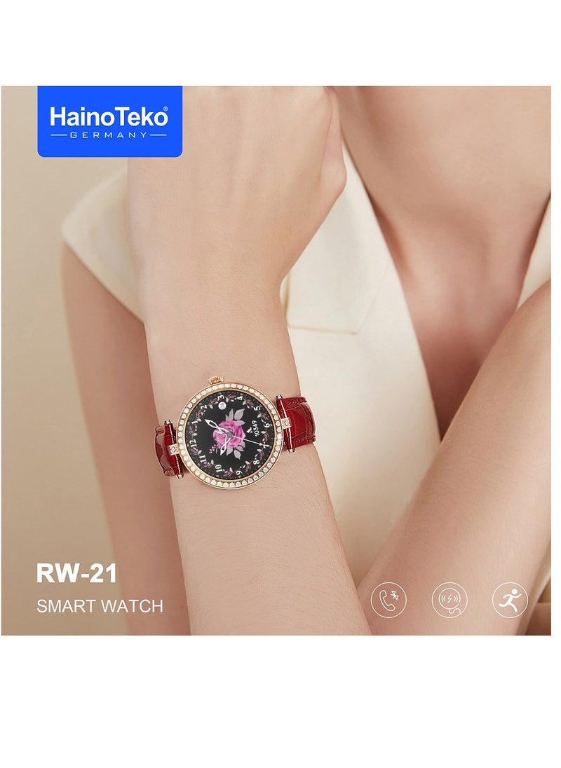 Haino Teko - Haino Teko Germany Stylish Smart Watch RW-21 for Girls and Women with Bluetooth Call, Heart Rate and Many More - Pink - Image 1