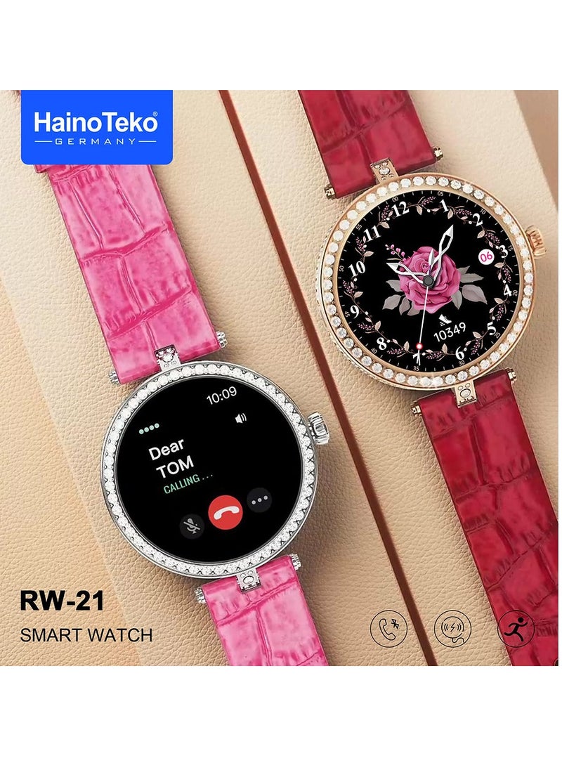 Haino Teko - Haino Teko Germany Stylish Smart Watch RW-21 for Girls and Women with Bluetooth Call, Heart Rate and Many More - Pink - Image 1