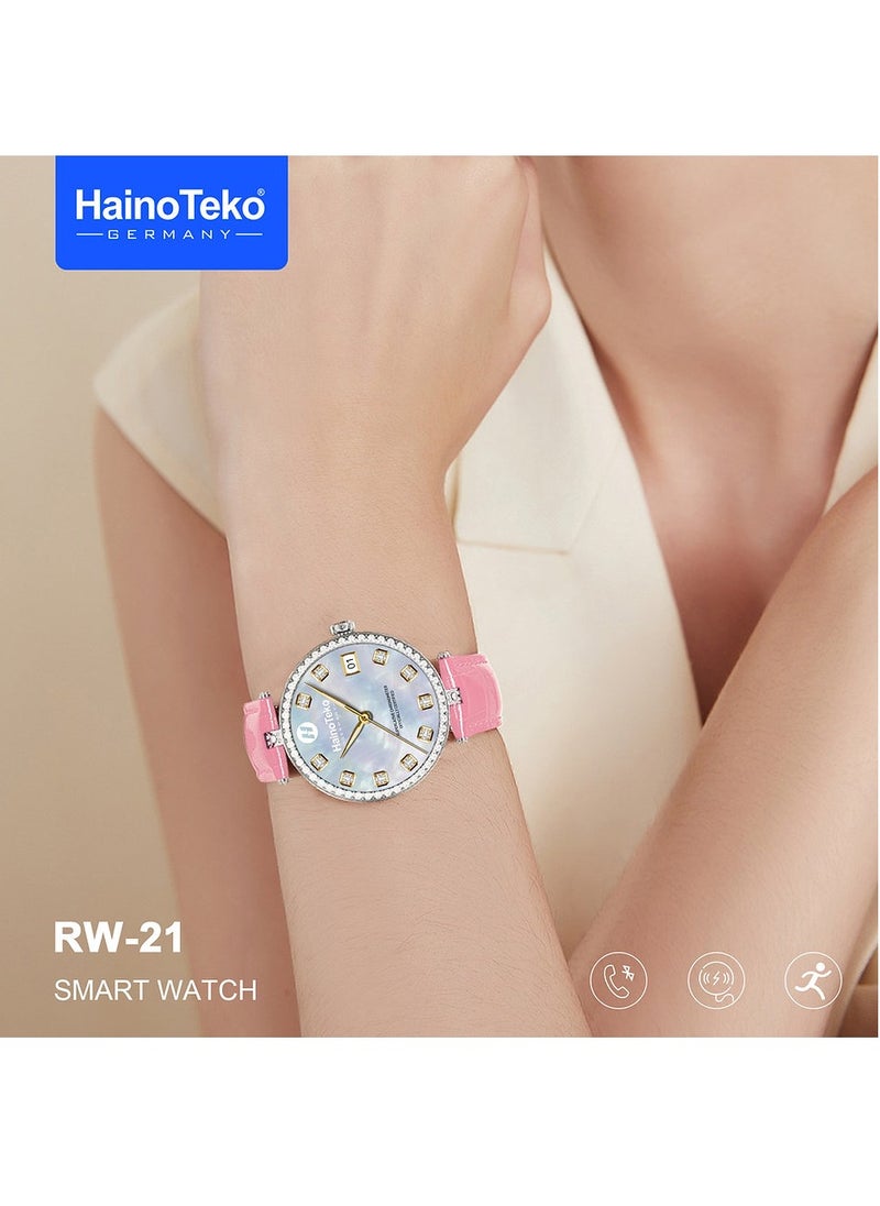 Haino Teko - Haino Teko Germany Stylish Smart Watch RW-21 for Girls and Women with Bluetooth Call, Heart Rate and Many More - Pink - Image 1