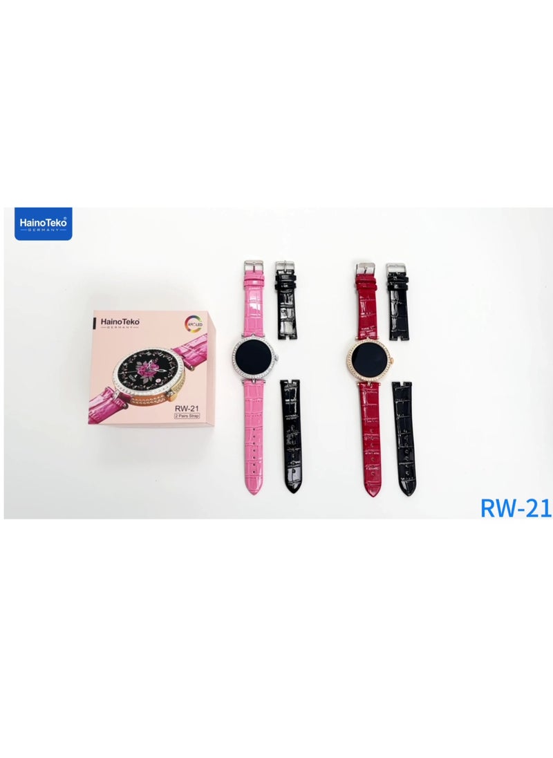 Haino Teko - Haino Teko Germany Stylish Smart Watch RW-21 for Girls and Women with Bluetooth Call, Heart Rate and Many More - Pink - Image 1