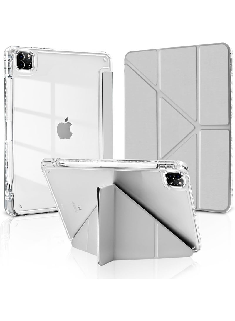 ELTRAZONE iPad Pro 11 Inch Case 2018 2020 2021 2022, 1st 2nd 3rd 4th Gen, Shockproof Clear Back Cover, 5-in-1 Multi-Angle Stand with Built-In Pencil Holder - Image 1