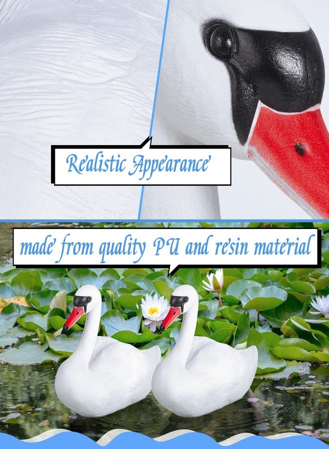 Deekin 2 Pieces Swan Decoy Pond Bird Deterrent Decoration Goose Decoys Hunting Floating Decoys Garden Pond Decoration for Fields or Float on The Water Pool, Garden and Patio Accessories (White) - Image 4
