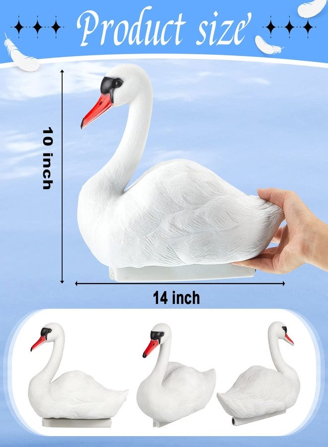 Deekin 2 Pieces Swan Decoy Pond Bird Deterrent Decoration Goose Decoys Hunting Floating Decoys Garden Pond Decoration for Fields or Float on The Water Pool, Garden and Patio Accessories (White) - Image 3