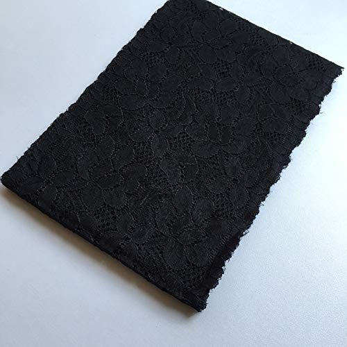 Lace Realm 6 Inches Wide Stretchy Lace Ribbon Elastic Trim Fabric with Floral Pattern for Bridal Wedding Decorations , Sewing DIY Making and DIY Crafts-5 Yards (8022 Black) - Image 2