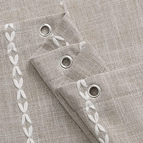 MitoVilla Boho Long Shower Curtain 72 x 78, Farmhouse 78 inch Long Polyester Linen Fabric Shower Curtains with Tassel for Chic Cottagecore French Rustic Bathroom Decor, Tan Brown - Image 4