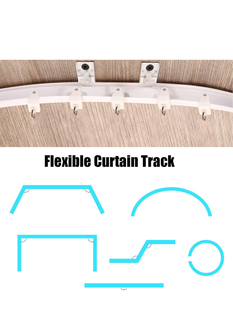 XiuWoo - Flexible Bendable Ceiling Curved Curtain Track Ceiling Mount for Curtain Rail with Track Curtain System, Room Divider Ceiling Curtain Rod RV Ceiling Track for Curtains, 5 Meter/ 16.4 Feet, white - Image 1