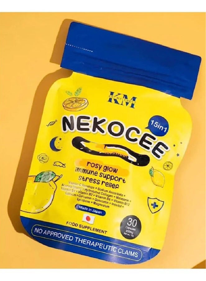 KM Nekocee 15 in 1 Rosy Glow 30 Capsules 