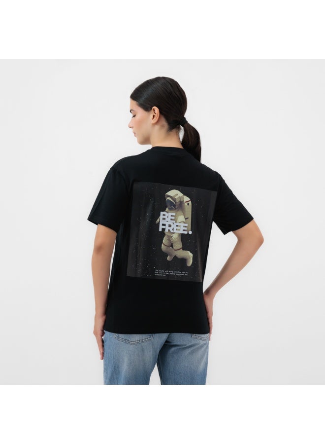 Tolou Unisex Black Astronaut Graphic T shirt - Image 2