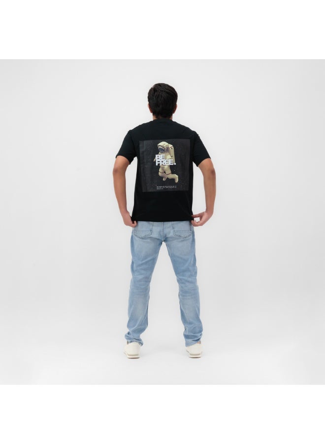 Tolou Unisex Black Astronaut Graphic T shirt - Image 3