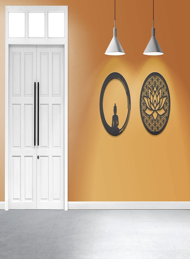Elk Lotus and Buddha wall decor wooden wall Decor Black Colour | wall hanging decoratives | home decor wall art for bedroom Living room | Outdoor decor balcony Office | Gift - Image 4