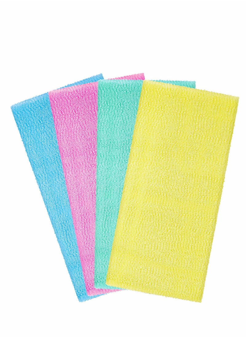 Excefore Bath Washcloth Exfoliating Washcloth Towel 4PCS Washcloth Nylon Beauty Skin Bath Wash Towel Sponge Back Scrubber Washer for Shower Body Scrub Rag Brush Loofah Exfoliator for Body Exfoliation  - Image 1