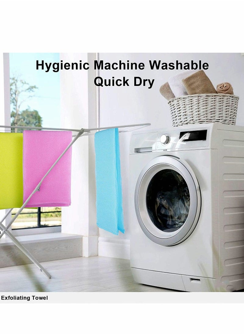 Excefore Bath Washcloth Exfoliating Washcloth Towel 4PCS Washcloth Nylon Beauty Skin Bath Wash Towel Sponge Back Scrubber Washer for Shower Body Scrub Rag Brush Loofah Exfoliator for Body Exfoliation  - Image 5
