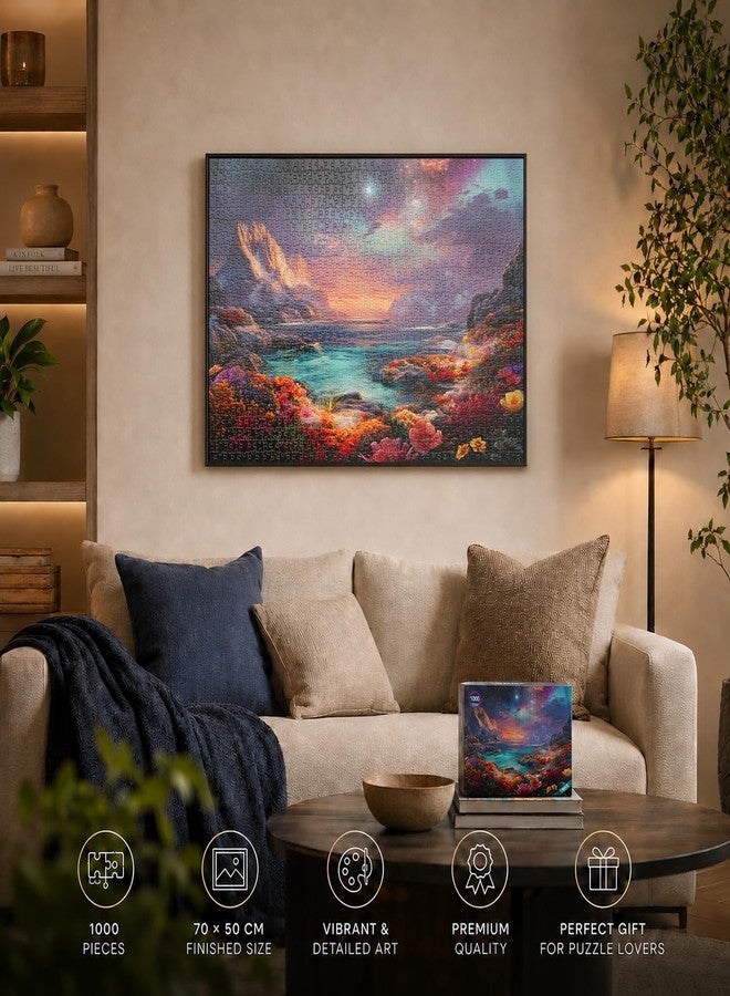 Yunlus Jigsaw Puzzles for Adults 1000 Pieces Impossible Hard Difficult Challenging Puzzles for Teens Mountain Sea Ocean Flowers Galaxy Night Landscape Jigsaw Puzzle 1000 Pieces 28 x 20 inch - Image 3