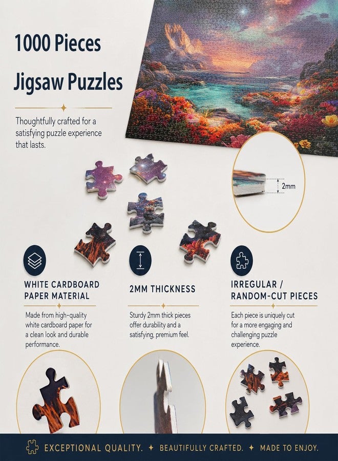 Yunlus Jigsaw Puzzles for Adults 1000 Pieces Impossible Hard Difficult Challenging Puzzles for Teens Mountain Sea Ocean Flowers Galaxy Night Landscape Jigsaw Puzzle 1000 Pieces 28 x 20 inch - Image 5