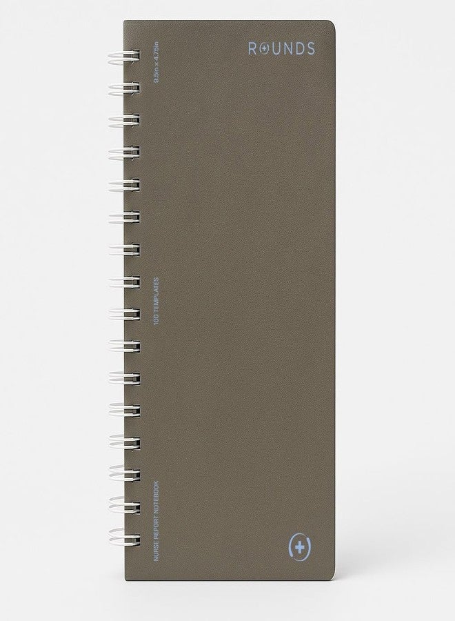 ROUNDS Nurse Report Notebook (9.5” x 4.75”) – 100 Patient Templates – Nurse Brain and Nursing Report Notebook – Notebook for Nursing School, Nursing Clinicals, Nurse Brain Sheet, SBAR – Nurse Essentials & Nurse Appreciation Gift - Image 1