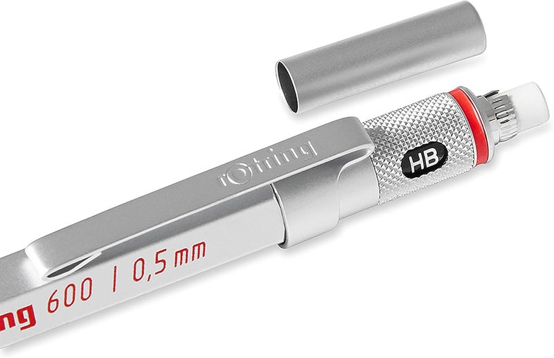 Rotring 600 Mechanical Pencil, 0.5 mm, Silver Barrel - Image 3