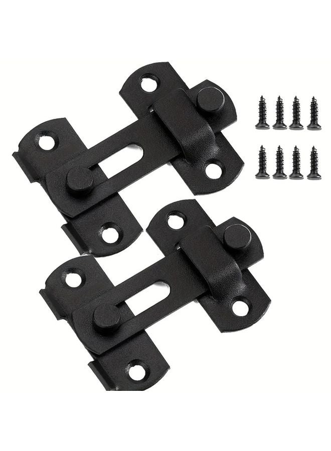 2pcs Heavy Duty 3 Inch Door Latch 180 Degree Adjustable Anti Theft Sliding Door Buckle - Image 1