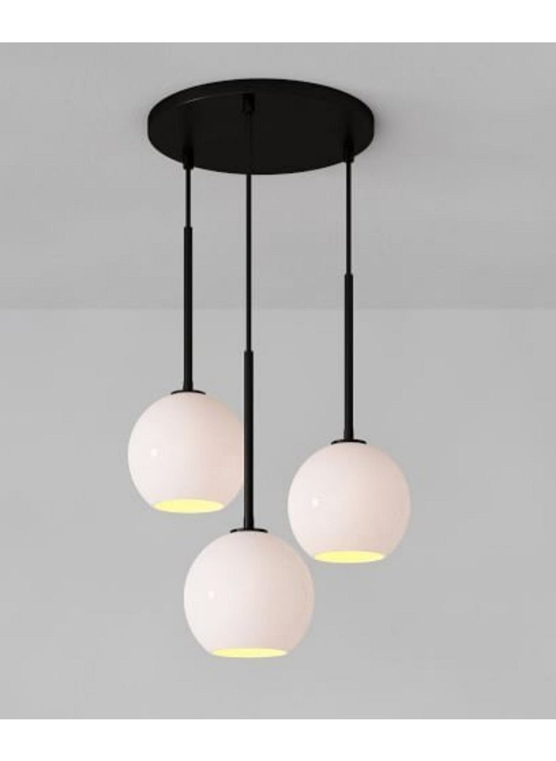 Demet Habek My Lights Mylights Modern Sports Opal Glass Triple Chandelier Living Room Chandelier Soft Light 