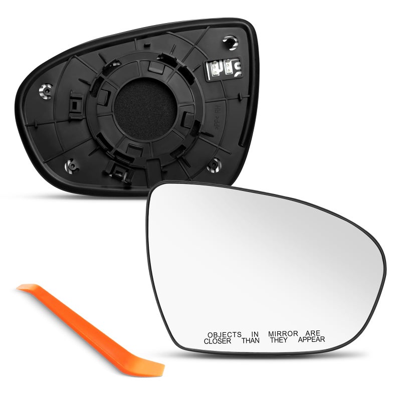 SNEMEEY Passenger side mirror replacement for Kia Optima 2011 2012 2013 2014 2015 Right Side Rear View Mirror Glass Chrome Power Heated with Backing Plate