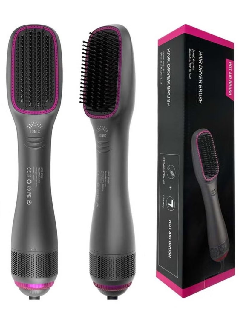 فرشاة ومجفف شعر 3 في 1، فرشاة هواء ساخن أيونات سلبية احترافية، مشط مجفف شعر، مناسب للشعر المستقيم والمجعد، لتحقيق حجم تصفيف صالون مع مجفف الشعر فرشاة تصفيف الشعر - Image 1