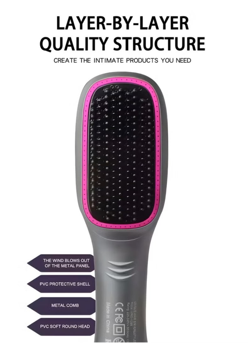 فرشاة ومجفف شعر 3 في 1، فرشاة هواء ساخن أيونات سلبية احترافية، مشط مجفف شعر، مناسب للشعر المستقيم والمجعد، لتحقيق حجم تصفيف صالون مع مجفف الشعر فرشاة تصفيف الشعر - Image 4