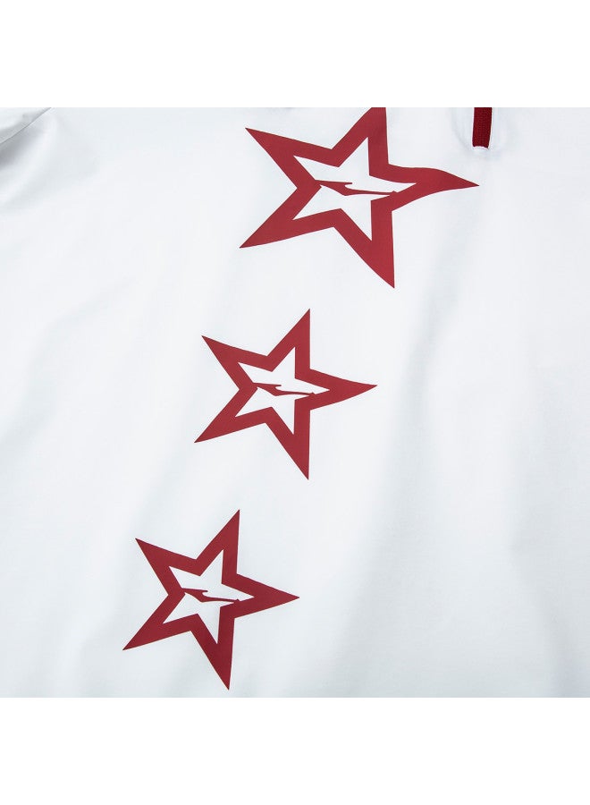 ERKE Runway Style】men's Autumn Sports Hooded Sweatshirt With Five-pointed Star Print Woven Long Sleeve Top - Image 4