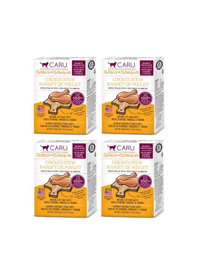 CARU - Caru - Classics Chicken Stew for Cats - Healthy Functional Wet Cat Food or Food Topper - Balanced Omega Blend - 5.5 oz Cartons - Pack of 4 - Image 1