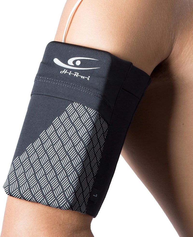 HiRui Universal Sports Armband Cell Phone Armband Sleeves Running Armband for Exercise Workout, Compatible with iPhone 16/16Plus/Pro/15/15Plus/14/13 Samsung Galaxy All Phones (Large, Black) - Image 1